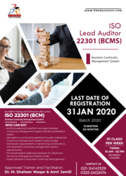 ISO 22301 LEAD AUDITOR TRAINING & CERTIFICATION